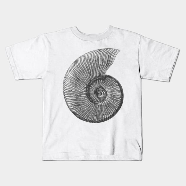 Ammonite Fossil Kids T-Shirt by wanungara